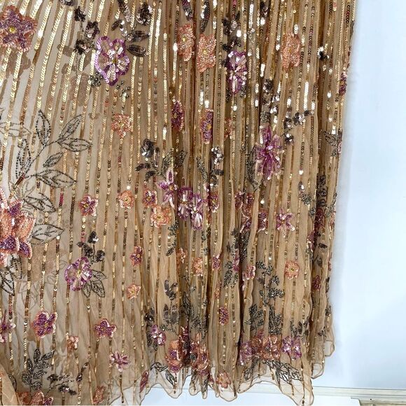 Mac Duggal 5637 Size 14 Sequin Flounce Sleeve Mother of the Bride Gown, Copper - Picture 9 of 11